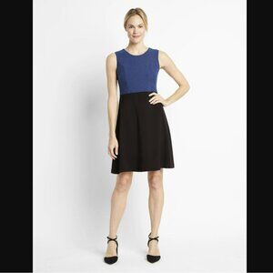 OF/Mercer Womens Waverly Two Tone Sleeveless Crepe Dress